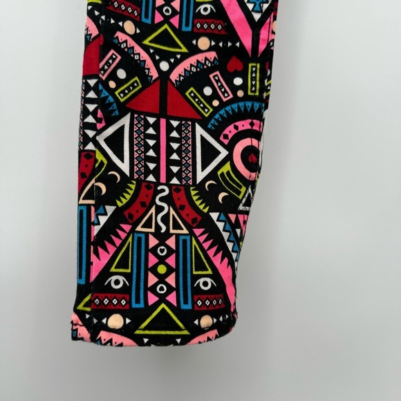 Divided H&M Abstract Neon Super Slim Leg Pants Women's 8 Indie Boho Hippie - Picture 6 of 8